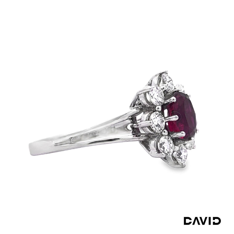 Ring Brill./Rubin 750-18k Weißgold