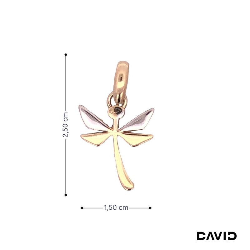 Anhänger Libelle Gold 14k Bicolor