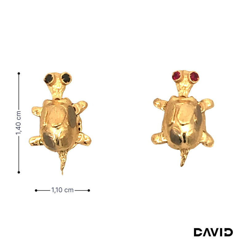 Ohrstecker Schildkröte Rubin/Saphir Gold 585/14k