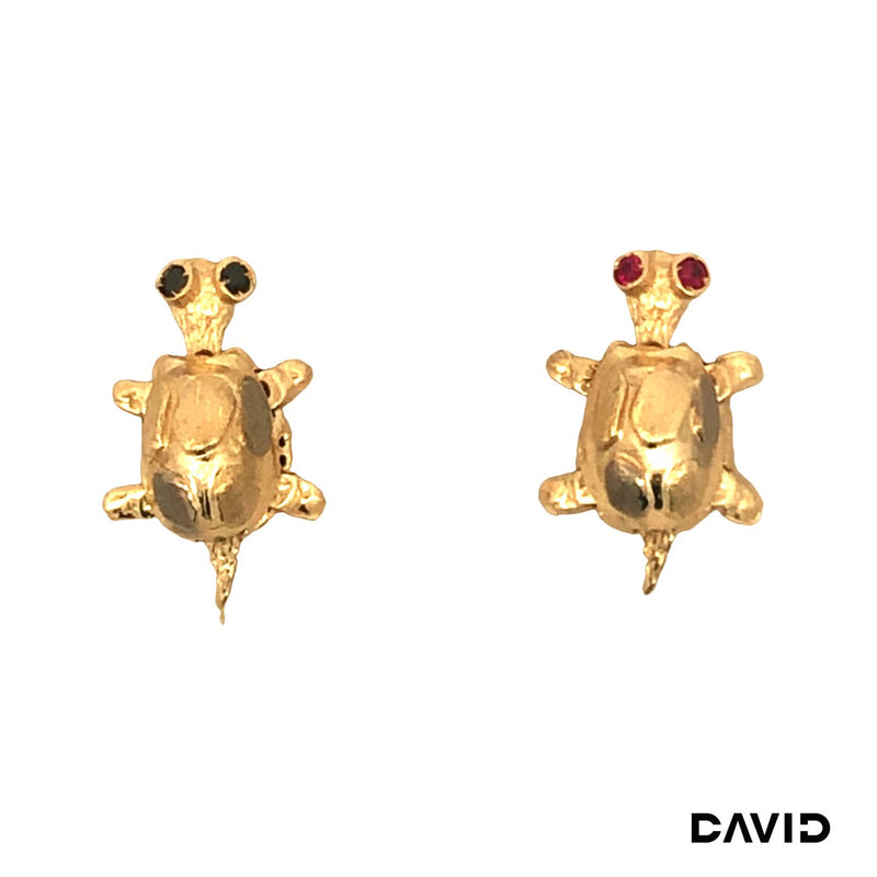 Ohrstecker Schildkröte Rubin/Saphir Gold 585/14k