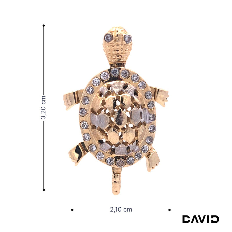 Anhänger Schildkröte Zirkonia Gold 585/14k