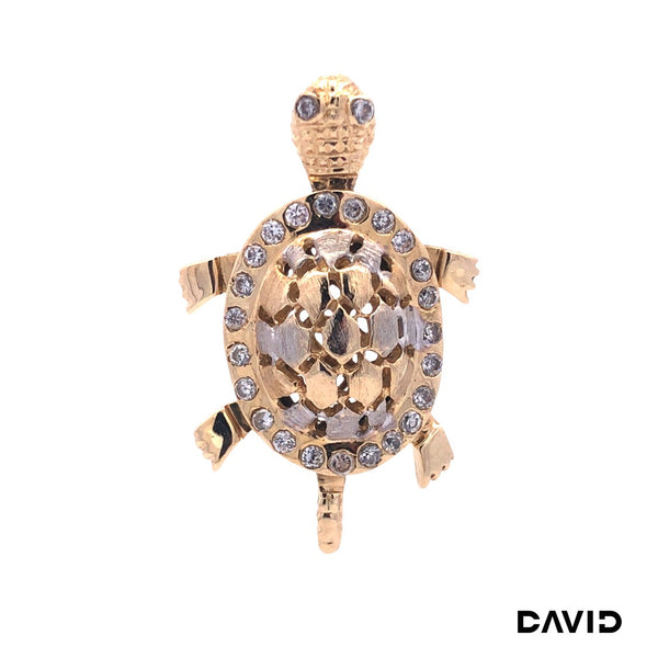 Anhänger Schildkröte Zirkonia Gold 585/14k