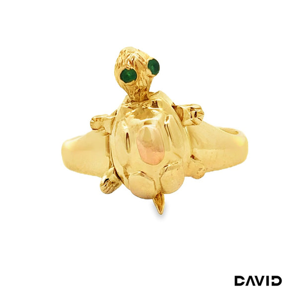 Ring Schildkröte Smaragd Gold 585/14k