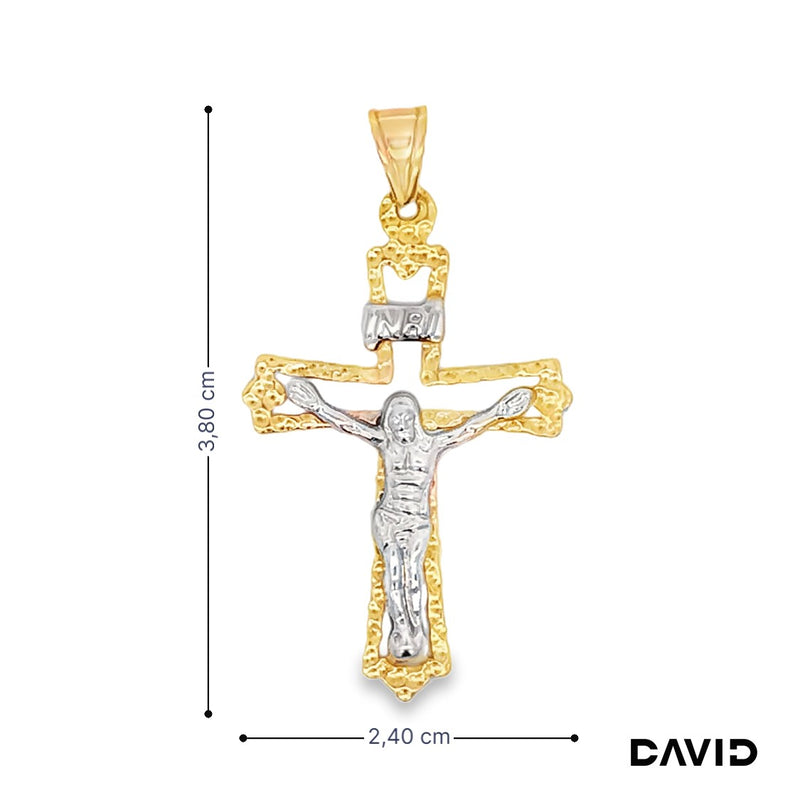 Anhänger Kreuz Gold 14k Bicolor