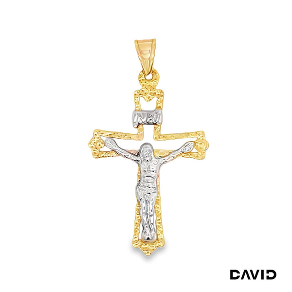 Anhänger Kreuz Gold 14k Bicolor