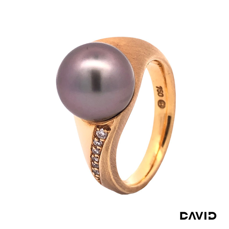 Ring Brillanten/Tahitiperle Gold 750/18k