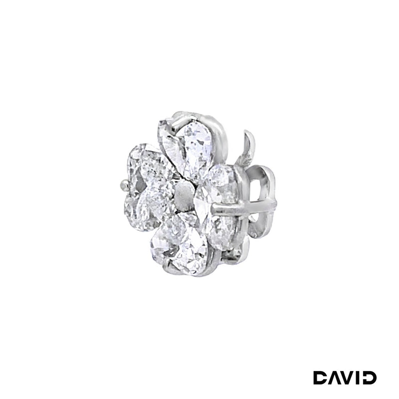 Anhänger Blume Diamanten 585/14k Weißgold