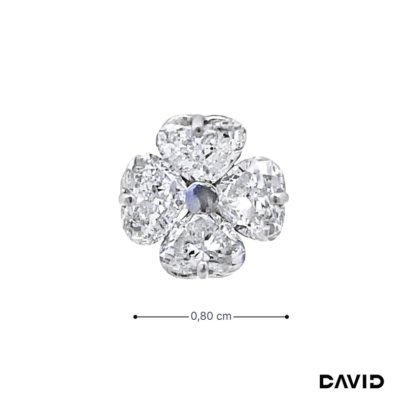 Anhänger Blume Diamanten 585/14k Weißgold