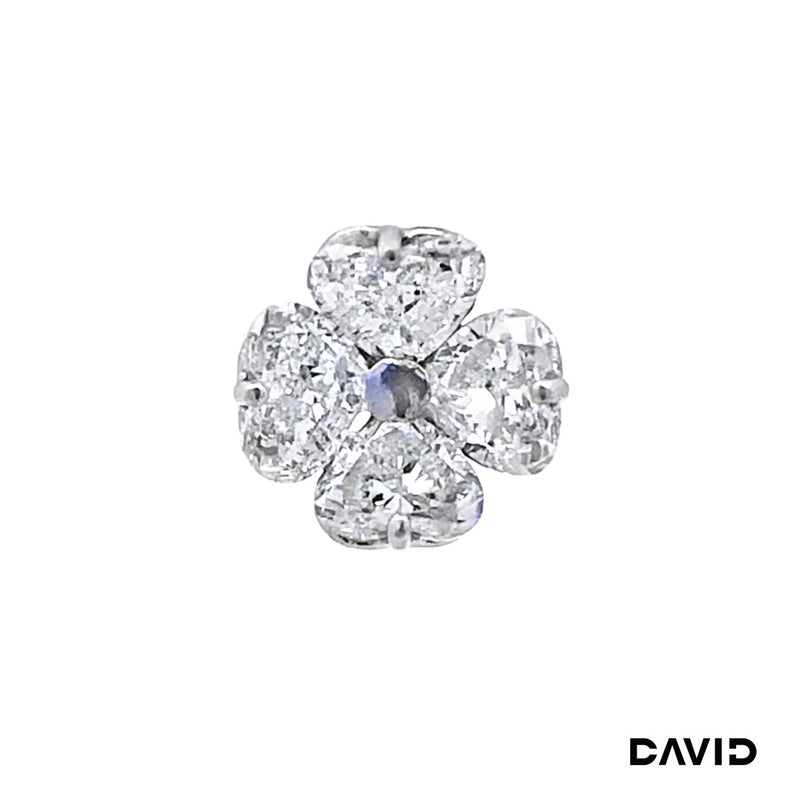 Anhänger Blume Diamanten 585/14k Weißgold