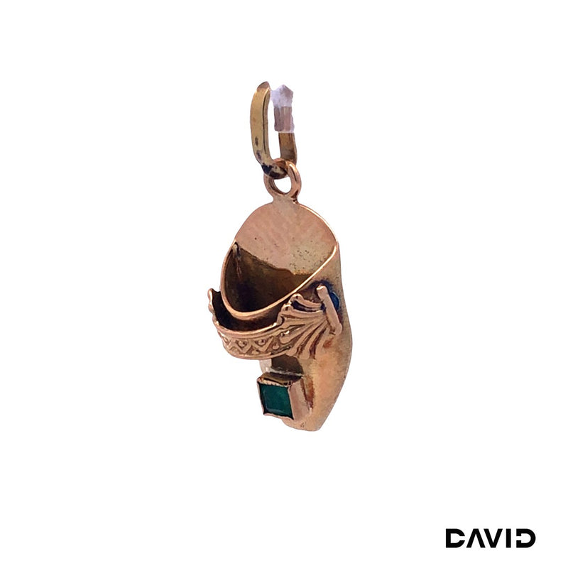 Anhänger Schuh Kolumbien Smaragd Gold 750/18k