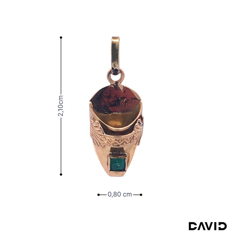 Anhänger Schuh Kolumbien Smaragd Gold 750/18k