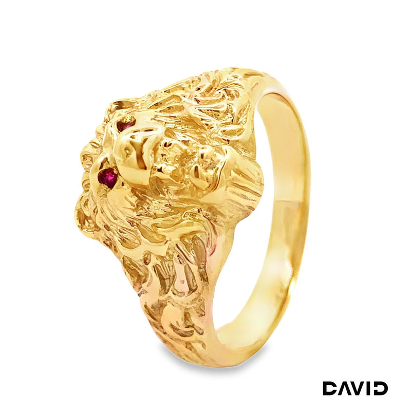 Ring Löwenkopf Rubine Gold 585/14k