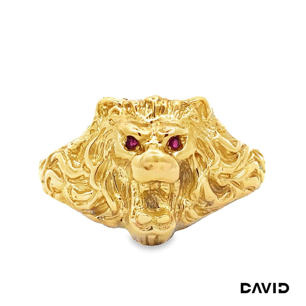 Ring Löwenkopf Rubine Gold 585/14k