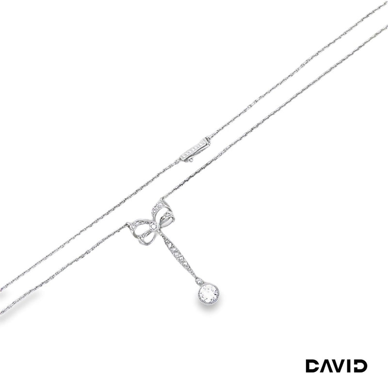 Collierkette Diamant Altschliff 585/WG - Pt950