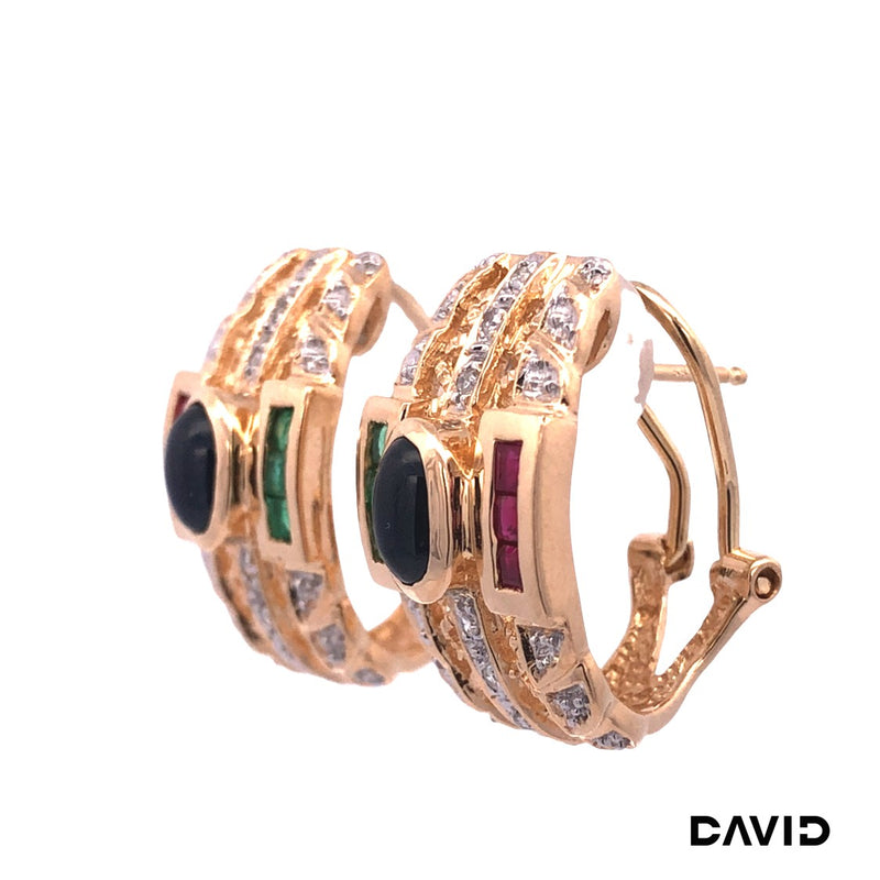 Ohrstecker Dia./Rubin/Smaragd/Saphir Gold 585/14k