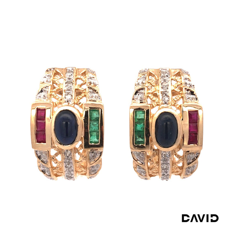 Ohrstecker Dia./Rubin/Smaragd/Saphir Gold 585/14k