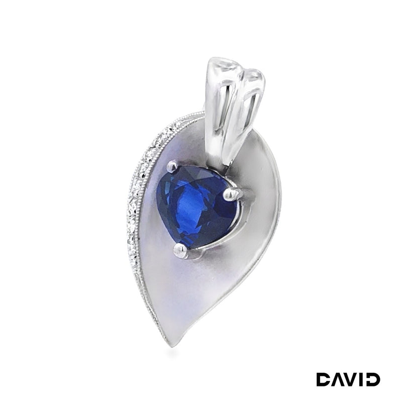Anhänger Brillant & Saphir 750-18k Weißgold