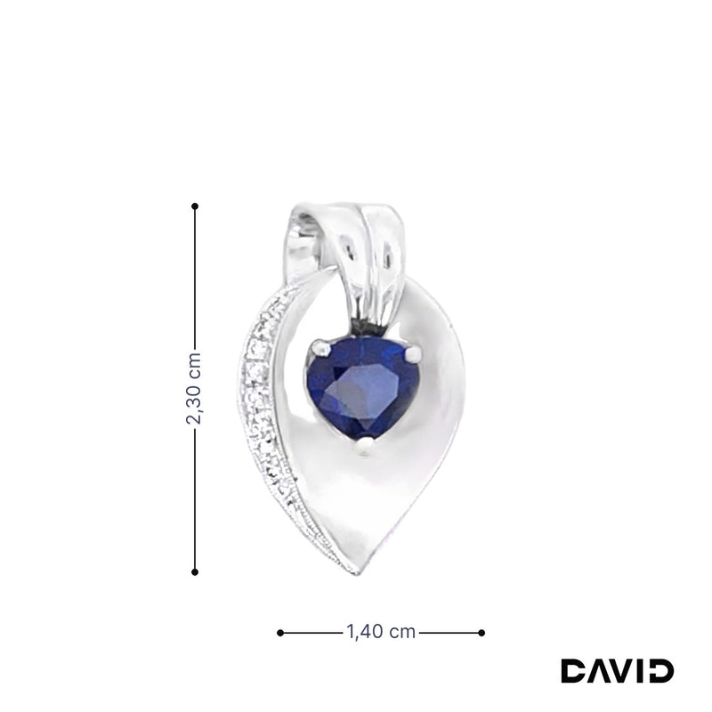 Anhänger Brillant & Saphir 750-18k Weißgold