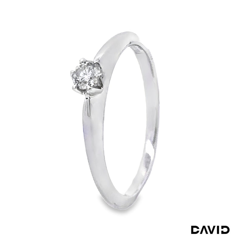 Ring mit Brillant Brillant 750-18k Weißgold
