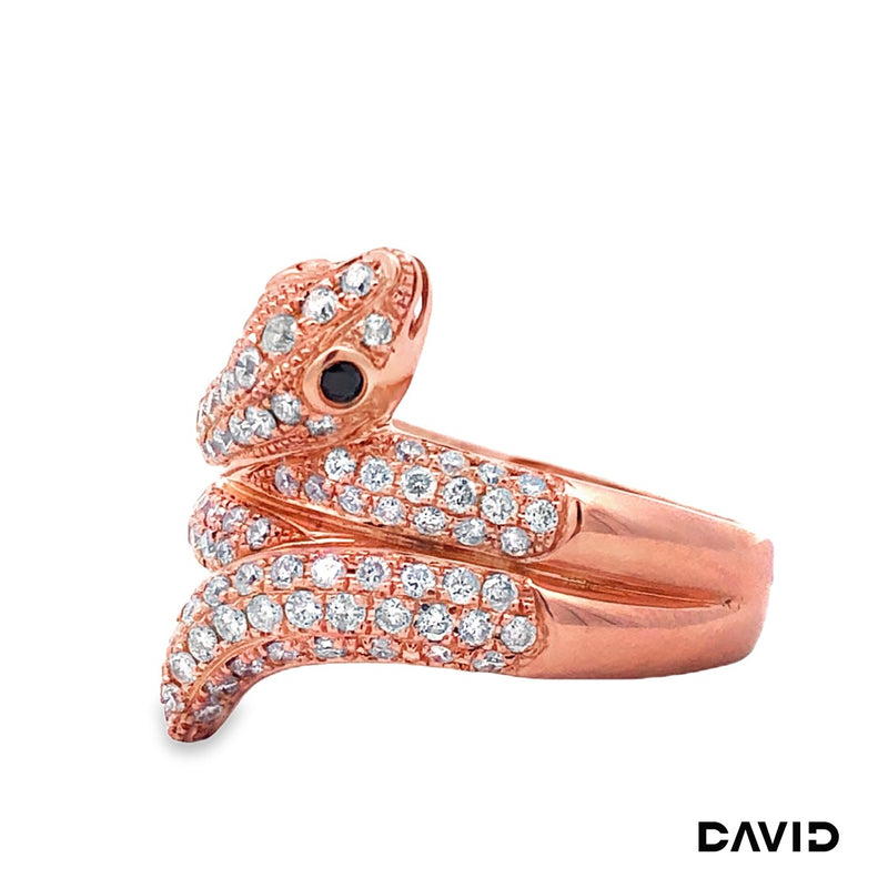 Ring Schlange Brillanten/Saphire 18k Roségold