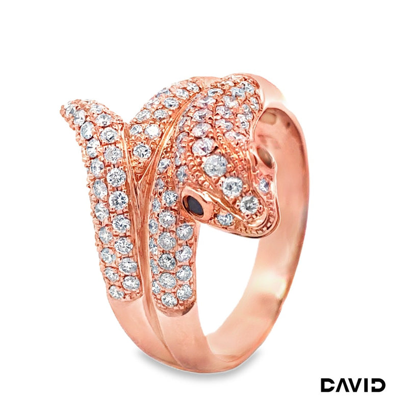Ring Schlange Brillanten/Saphire 18k Roségold