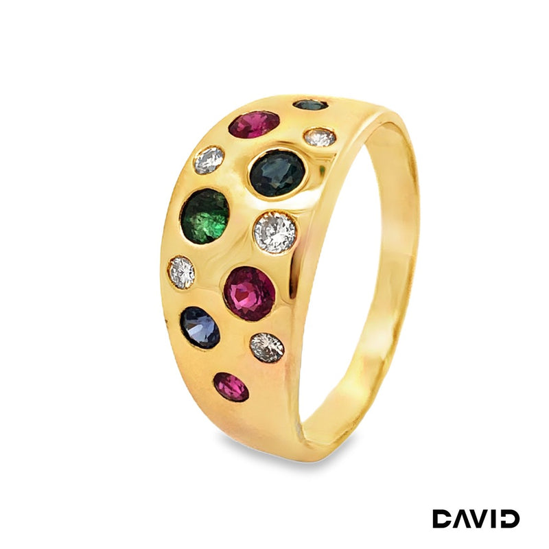 Ring Brillanten/Farbsteine Gold 750/18k
