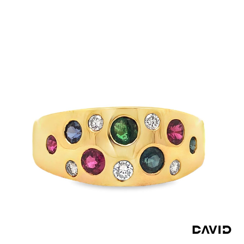 Ring Brillanten/Farbsteine Gold 750/18k