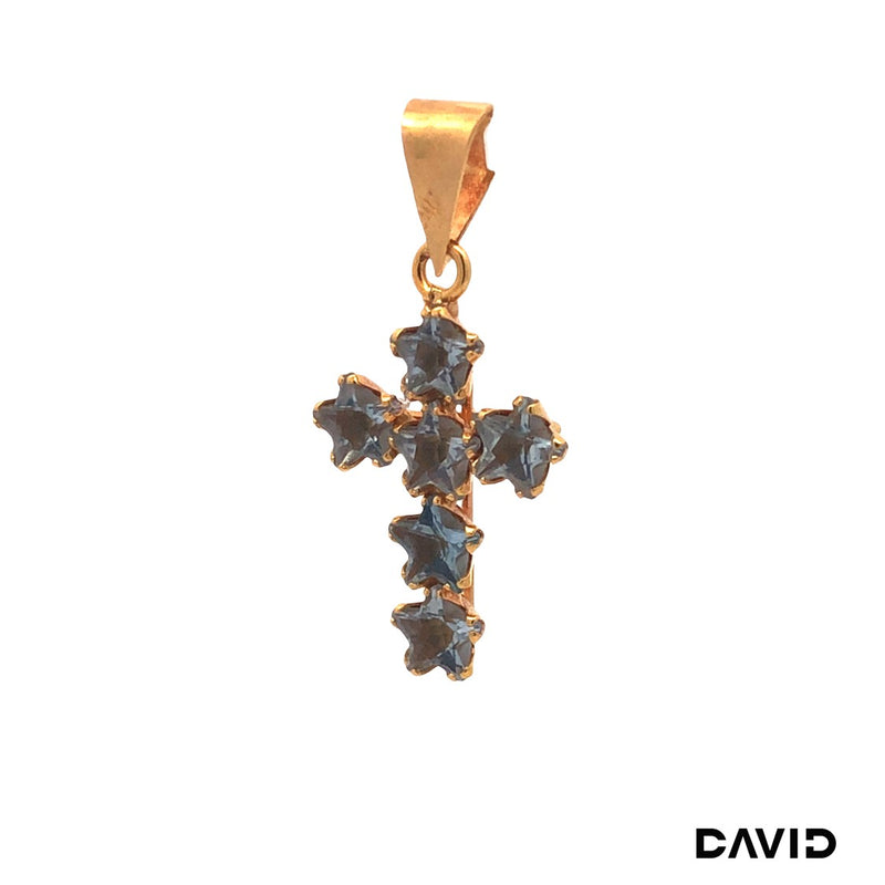 Anhänger Kreuz Farbstein Gold 750/18k