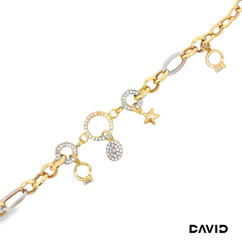 Armband 19 Zirkonia Gold 585/14k