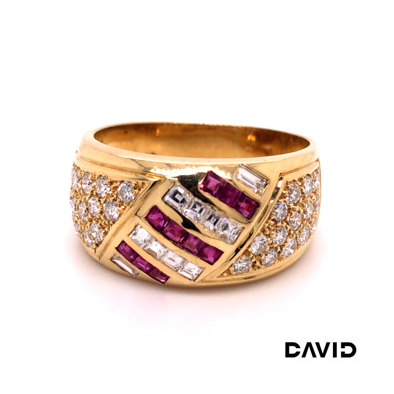 Ring Brillanten/Rubin Gold 18k