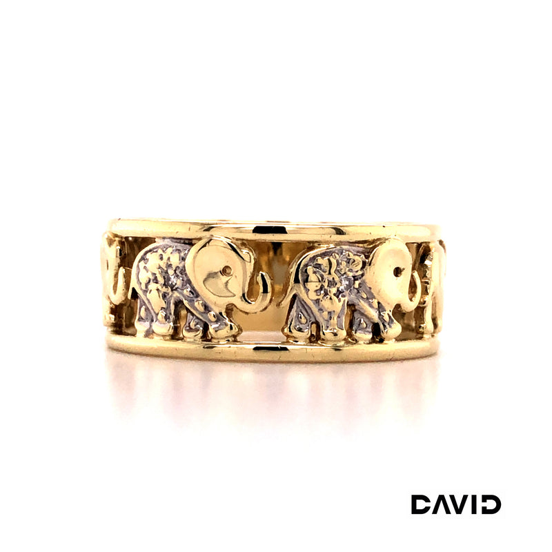 Ring Elefant Achtkant Diamant Gold 14k