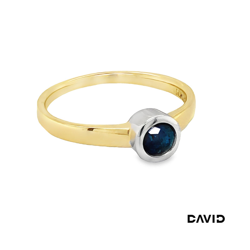 Ring blauer Diamant 375/bicolor