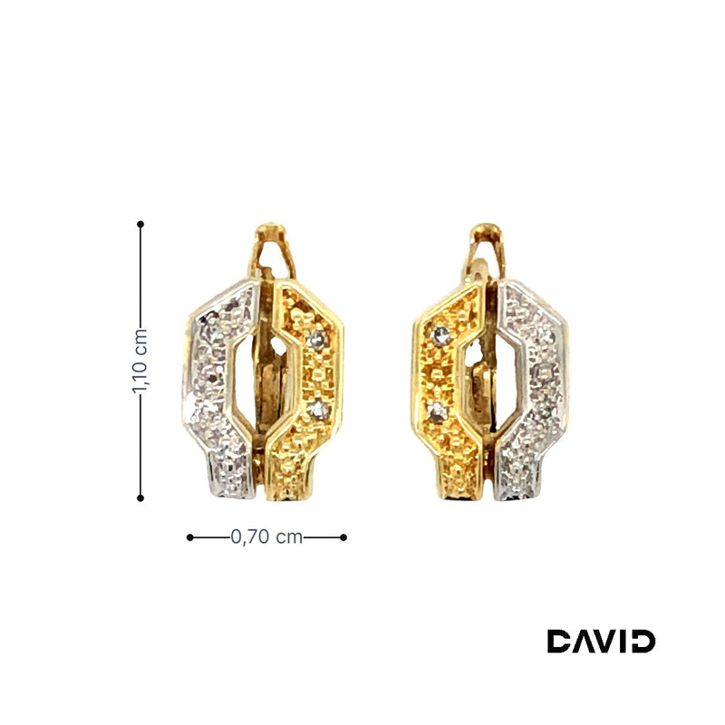 Ohrhänger Achtkant Diamant Gold 14k